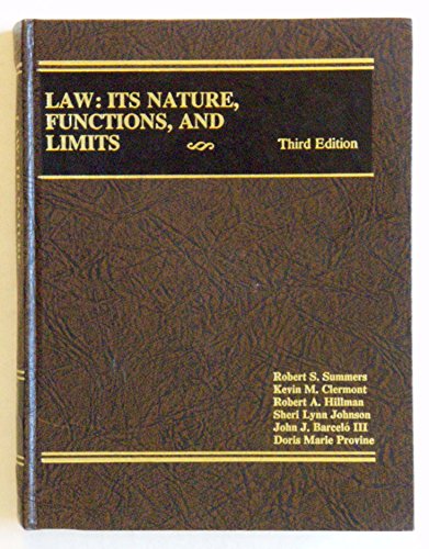 9780314935199: Law: Its Nature, Functions and Limits