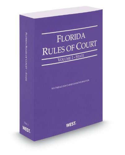 Beispielbild fr Florida Rules of Court - State, 2012 Revised ed. (Vol. I, Florida Court Rules) zum Verkauf von Better World Books