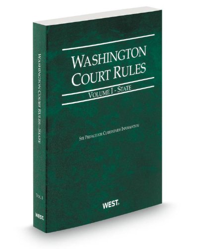 Imagen de archivo de Washington Court Rules - State, 2013 ed. (Vol. I, Washington Court Rules) a la venta por SecondSale