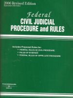 Stock image for Federal Civil Judicial Procedures and Rules 2007 for sale by Harmonium Books