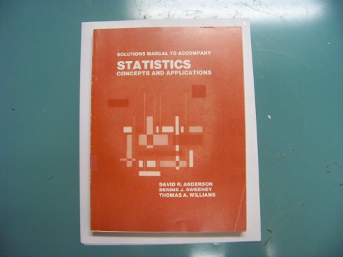 Imagen de archivo de Solutions Manual to Accompany Statistics: Concepts and Applications a la venta por PsychoBabel & Skoob Books