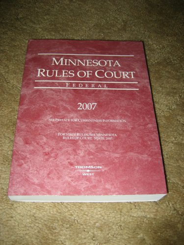 Stock image for Minnesota Rules of Court 2007 (Federal) for sale by HPB-Red