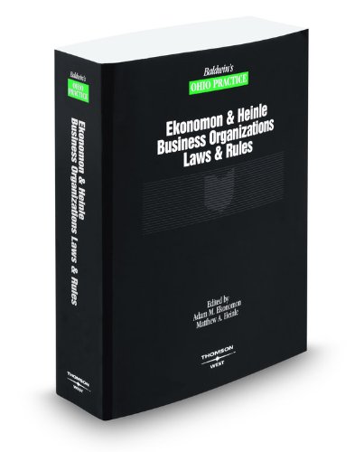 Stock image for Business Organizations Laws & Rules, 2009-2010 ed. (Baldwin's Ohio Practice) for sale by Irish Booksellers