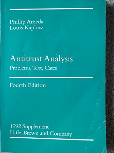 Imagen de archivo de Antitrust Analysis: Problems, Text, Cases a la venta por BooksRun