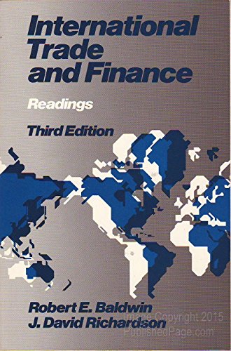 International trade and finance: Readings (9780316079273) by J. David Richardson