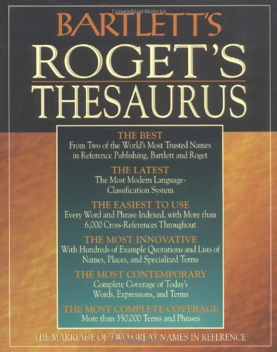 Imagen de archivo de Bartlett's Roget's Thesaurus Bartlett's a la venta por Aragon Books Canada