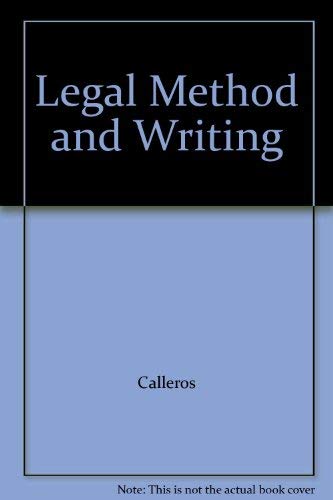 Beispielbild fr Legal Method and Writing zum Verkauf von HPB-Red