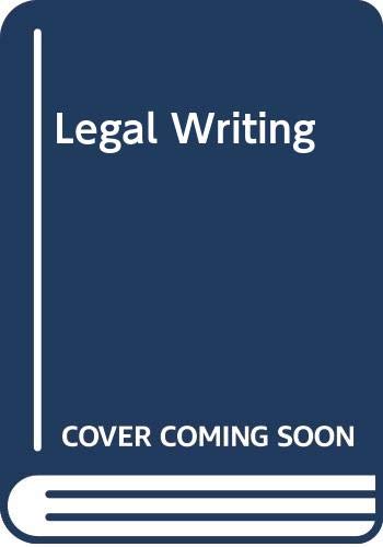 Beispielbild fr Legal Writing zum Verkauf von Wonder Book