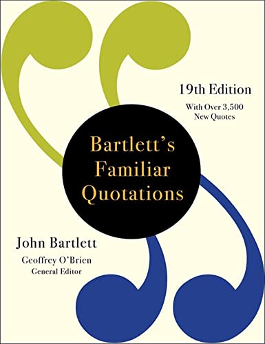 Stock image for Bartlett's Familiar Quotations (Nineteenth Edition) for sale by BookOutlet