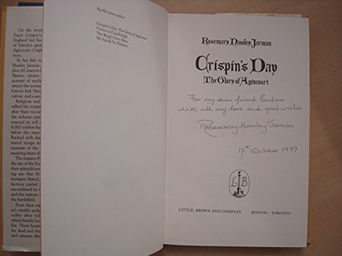 Imagen de archivo de CRISPIN'S DAY; THE GLORY OF AGINCOURT a la venta por Dick's Book Barn