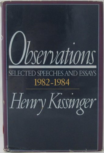 Beispielbild für Observations: Selected Speeches and Essays 1982-1984 zum Verkauf von Wonder Book