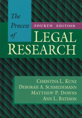 Beispielbild fr The Process of Legal Research zum Verkauf von Better World Books