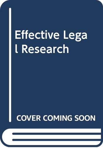 Beispielbild fr Effective Legal Research 4th Ed. zum Verkauf von ThriftBooks-Atlanta