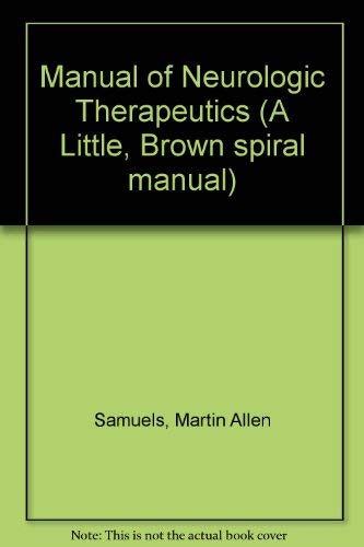 Beispielbild fr Manual of Neurologic Therapeutics zum Verkauf von HPB-Red