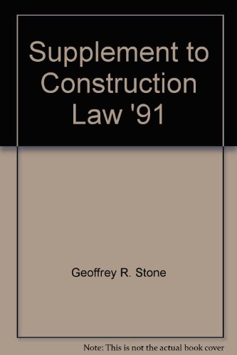 Imagen de archivo de Supplement to Construction Law '91 a la venta por George Cross Books