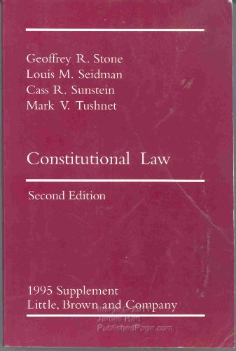 Beispielbild fr Constitutional Law: 1995 Supplement zum Verkauf von medimops