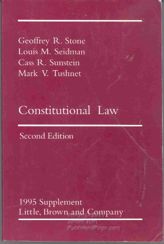 9780316818308: Constitutional Law: 1995 Supplement Edition: second [Paperback] by Louis M. S...