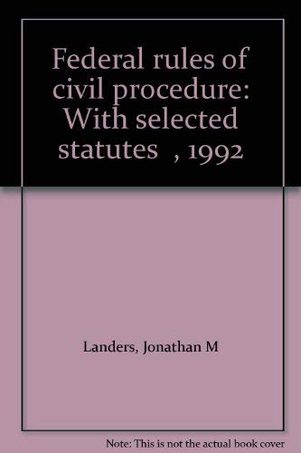 Stock image for Federal rules of civil procedure: With selected statutes , 1992" for sale by Hawking Books