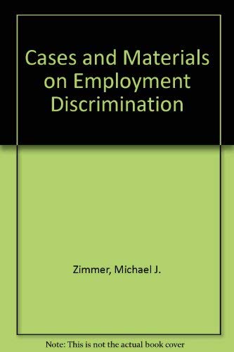 Stock image for Cases and Materials on Employment Discrimination for sale by Vashon Island Books