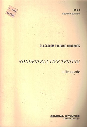 Imagen de archivo de Ultrasonic Testing Classroom Training Book a la venta por Better World Books: West