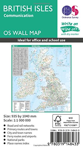 9780319148433: British Isles Communication (OS Wall Map)