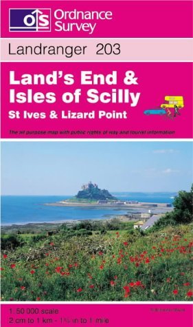 Beispielbild fr Land's End and Isles of Scilly, St.Ives and Lizard Point: Sheet 203 (Landranger Maps) zum Verkauf von WorldofBooks