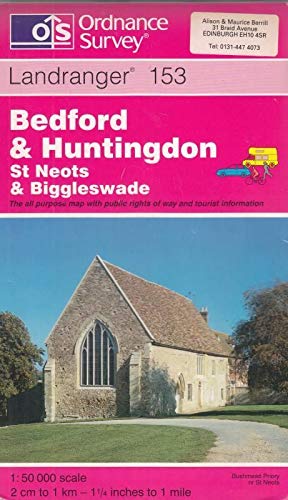 Stock image for Bedford and Huntingdon, St.Neots and Biggleswade: Sheet 153 (Landranger Maps) for sale by WorldofBooks