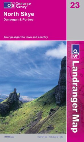 Beispielbild fr North Skye, Dunvegan and Portree: Sheet 23 (Landranger Maps) zum Verkauf von WorldofBooks