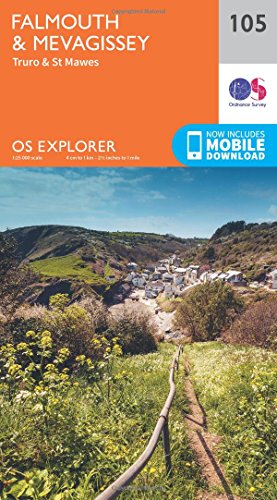 Stock image for OS Explorer Map (105) Falmouth and Mevagissey, Truro and St Mawes for sale by Chiron Media