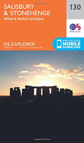 9780319243268: Salisbury & Stonehenge Map | Wilton & Market Lavington | Ordnance Survey | OS Explorer Map 130 | England | Walks | Hiking | Maps | Adventure
