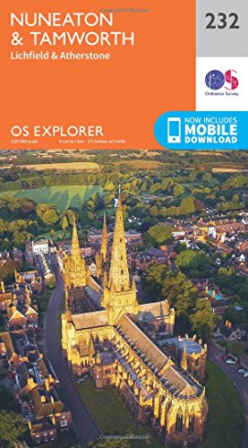 Beispielbild fr Nuneaton & Tamworth Map | Lichfield & Atherstone | Ordnance Survey | OS Explorer Map 232 | England | Walks | Hiking | Maps | Adventure zum Verkauf von WorldofBooks