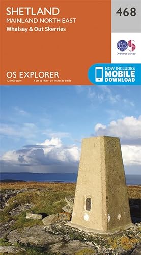 Imagen de archivo de Shetland  " Mainland North East Map | Whalsay & Out Skerries | Ordnance Survey | OS Explorer Map 468 | Scotland | Walks | Hiking | Maps | Adventure a la venta por WorldofBooks