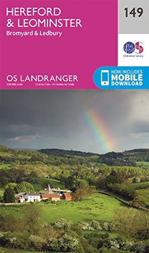 Stock image for Hereford and Leominster Map | Bromyard and Ledbury | Ordnance Survey | OS Landranger Map 149 | England | Walks | Cycling | Days Out | Maps | Adventure for sale by Greener Books