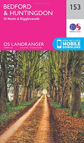 Stock image for Bedford & Huntingdon Map | St Neots & Biggleswade | Ordnance Survey | OS Landranger Map 153 | England | Walks | Cycling | Days Out | Maps | Adventure for sale by WorldofBooks