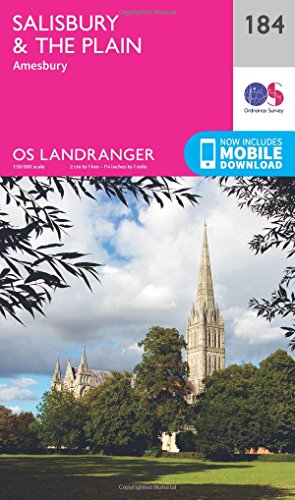 9780319262825: Salisbury & The Plain Map | Amesbury | Ordnance Survey | OS Landranger Map 184 | England | Walks | Cycling | Days Out | Maps | Adventure