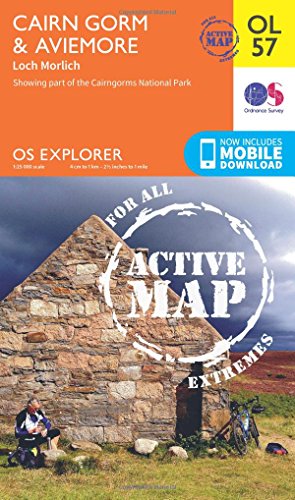 Stock image for Cairn Gorm & Aviemore Map | Weatherproof | Loch Morlich | Ordnance Survey | OS Explorer Active Map OL57 | Scotland | Walks | Hiking | Maps | Adventure (OS Explorer Map Active) for sale by WorldofBooks