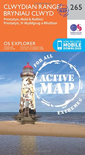9780319471371: Clwydian Range / Bryniau Clwyd Map | Weatherproof | Prestatyn, Mold & Ruthin / Prestatyn, Yr Wyddgrug a Rhuthun | Ordnance Survey | OS Explorer Active ... | Adventure (OS Explorer Active Map): 265