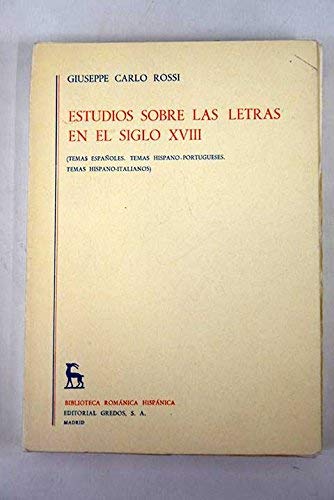 Stock image for Estudios Sobre Las Letras En El Siglo XVIII for sale by PsychoBabel & Skoob Books