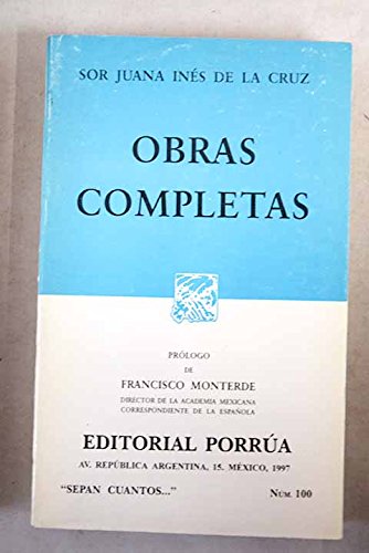 Stock image for Obras Completas De Sor Juana Ines De la Cruz: Volumes I-IV for sale by The Media Foundation