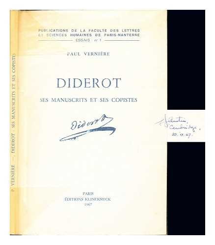9780320074431: Diderot - Ses Manuscrits et Ses Copistes (French Edition)