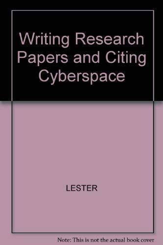 Imagen de archivo de Citing Cyberspace : Writing Research Papers a la venta por Better World Books