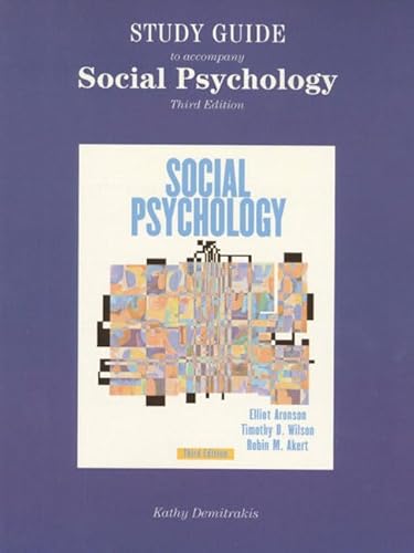 Imagen de archivo de Study Guide to Accompany Aronson/Wilson/Akert Social Psychology a la venta por Simply Read Books