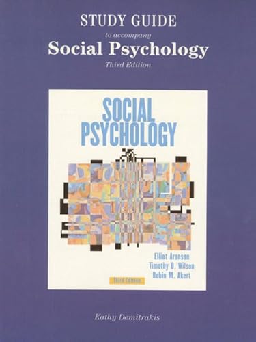 Stock image for Study Guide to Accompany Aronson/Wilson/Akert Social Psychology for sale by Simply Read Books