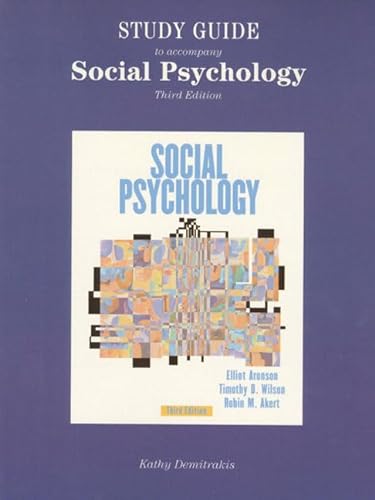 Stock image for Study Guide to Accompany Aronson/Wilson/Akert Social Psychology for sale by Simply Read Books