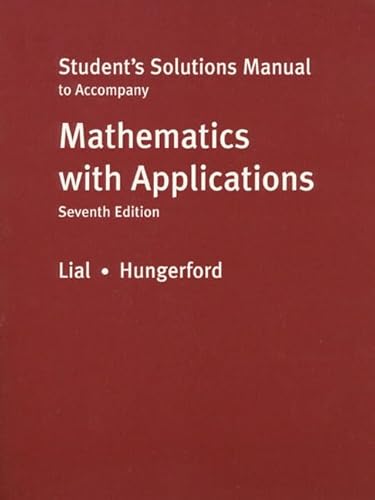 Stock image for Student Solution Manual To Accompany Mathematics with Application for sale by HPB-Red