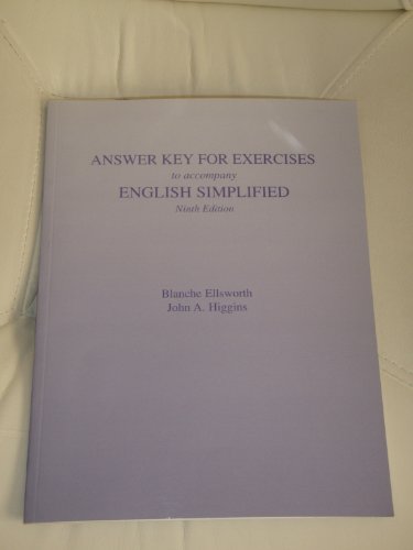 9780321046000: Answer Key for Exercises to Accompany English Simplified (Ninth Edition)