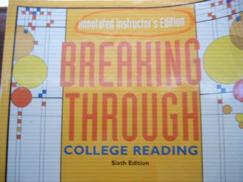 Stock image for Breaking Through: College Reading for sale by HPB-Red