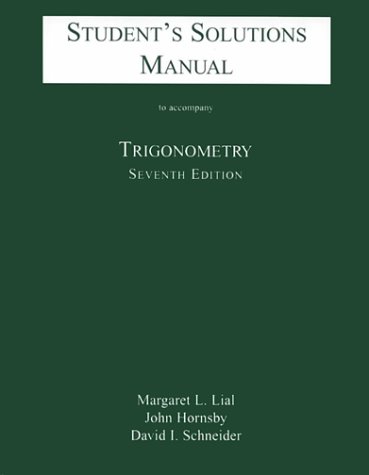 Stock image for Students Solutions Manual to Accompany Trigonometry, 7th Edition for sale by Hawking Books