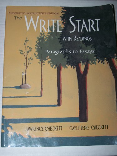 Beispielbild fr The Write Start with Readings: Paragraphs to Essays Annotated Instructor's Edition zum Verkauf von Wonder Book