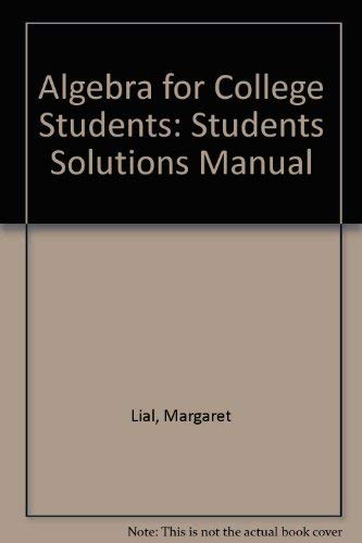 9780321062123: Algebra for College Students